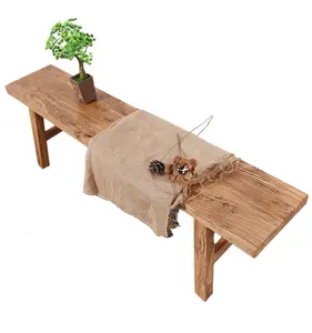 Panca lunga in legno massello naturale vintage rustico personalizzato all'ingrosso mobili soggiorno