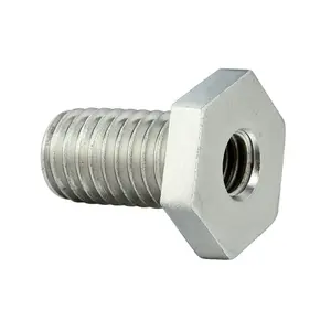 Hex full thread screw steel inner outer thread bolt with hole in middle