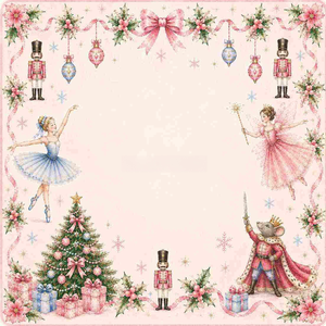 Tapete de Mahjong con Diseño Navideño Impreso, Santa, Cascanueces, <span class=keywords><strong>Bailarina</strong></span>, Reno, Diseño de Acuarela para Mesa de Juego Familiar Navideña - Product Image 1