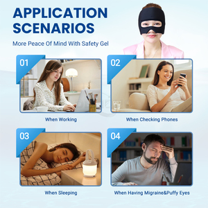 Gorro de Gel Reutilizable para Alivio de Migrañas con Recorte para Ojos, Terapia de Frío y Calor, Envoltura de Hielo para <span class=keywords><strong>la</strong></span> Cabeza para Fisioterapia en Casa - Product Image 3