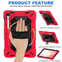 Étui de protection antichoc à 3 couches pour tablette Samsung Galaxy Tab S10 Lite/S10 FE/S9 FE/S9 11 pouces avec rotation à 360° °   Support arrière multi-angles