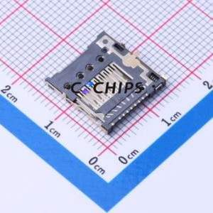 MR-1203 SD Card / Memory Card Connector SMD Connector Plug-In Type MicroSD Card (TF Card) Card Holder 1.5mm - Product Image 2