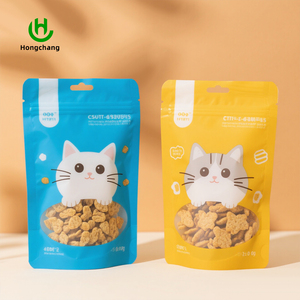 Sacs d'emballage pour friandises pour animaux de compagnie de qualité alimentaire 15*25*8mm, pochettes en plastique transparentes avec fermeture éclair, logo personnalisé imprimé pour les friandises et les collations pour chiens - Product Image 1