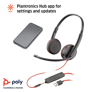 Casque de bureau filaire Poly Blackwire 3225 USB-C 3,5 mm USB-A Hi-Fi Stéréo avec micro anti-bruit SoundGuard Poly Lens Zoom Teams PC - Product Image 4