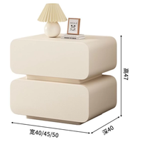 Chevet d'angle moderne et élégant à 2 tiroirs en bois, meuble polyvalent pour la maison, bar, salle à manger, appartement, chambre à coucher, salon