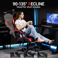 Ergonomique 360 °   Chaise de jeu pivotante et inclinable en cuir PU avec hauteur réglable pour les cafés Internet à domicile, les joueurs professionnels