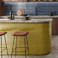 Kit-Kat Carrelage de mosaïque en porcelaine jaune Carrelage de salle de bain mosaïque au doigt