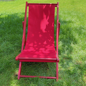 Chaise longue en <span class=keywords><strong>bois</strong></span> portable d'extérieur, chaise pliante en <span class=keywords><strong>toile</strong></span>, chaise de plage rose - Product Image 4