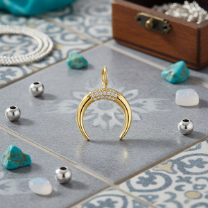 Colgante de cuerno hecho a mano, joyería de plata de ley 925 turca, nuevos modelos, joyería de Luna - Product Image 3