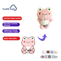 Porte-clés en peluche grenouille de dessin animé personnalisé, adorable grenouille en peluche moelleuse, porte-clés pour ornement de sac à dos