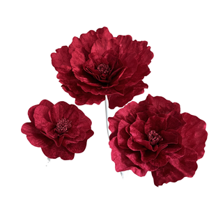 Arreglo Floral Artificial de Peonías de Franela Personalizado, Antibacteriano, Reutilizable, Reciclable, Hecho a Mano, para Navidad y Bodas - Product Image 2