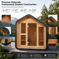 Sauna extérieur en bois thermique, cabine de sauna moderne en forme de cube pour jardin, villa, hôtel et projets de bien-être en station balnéaire