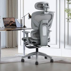 Sillón Reclinable de Tela de Malla Completa con Soporte Lumbar, Reposacabezas Ajustable y Función Giratoria, Silla de Oficina Ergonómica Ejecutiva - Product Image 1