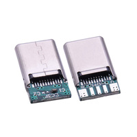 Connecteur USB Type-C mâle 5 broches avec 5 plaquettes de soudure en cuivre pour charge et transmission de données, carte 5 broches