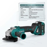 18V Sans balais 125mm Industriel Alimenté par batterie 3 vitesses Personnalisé OEM ODM Professionnel pour la découpe, le meulage et le polissage des métaux Sans fil