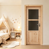 Odor Free Solid Fir Timber Screen Door Stable Structure Solid Wood Door for Children Room Interior