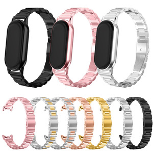 Correa de Reloj de Acero Inoxidable con Cierre Desplegable Compatible con <span class=keywords><strong>Mi</strong></span> <span class=keywords><strong>Band</strong></span> 8/9/10 y <span class=keywords><strong>Mi</strong></span> 8/9 Pro para Mujer - Product Image 1