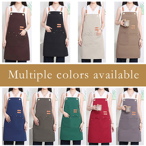 Vendita all'ingrosso impermeabile in tela con bavaglino incrociato da Chef senza maniche grembiule da uomo e donna cucina Barbecue ristorante per la pulizia - Product Image 4