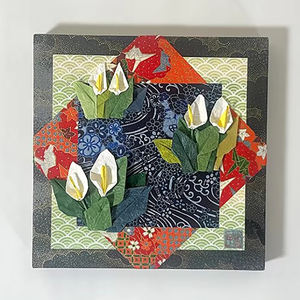 Panel de Arte de adorno de flores cuadrado de papel Washi de Origami tradicional hecho a mano para niños decoración Interior recuerdo japonés - Product Image 1