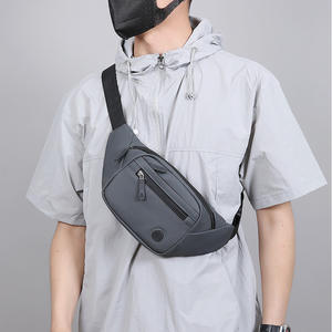 กระเป๋าคาดเอวแฟชั่นสำหรับทุกเพศ สายปรับได้ น้ำหนักเบา สีเทา สีดำ สีเขียวทหาร สีน้ำเงินเข้ม สีพื้น กระเป๋าคาดเอวผู้ชาย ฤดูใบไม้ผลิ - Product Image 2