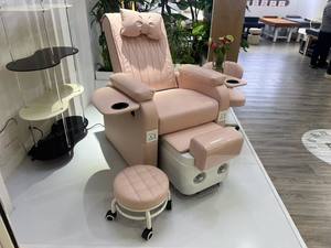 เก้าอี้นวดเท้าสีชมพูสุดหรูทันสมัย พร้อมระบบนวดและอ่างแช่เท้าไฟฟ้า ปรับระดับได้ เหมาะสำหรับร้านสปา - Product Image 6