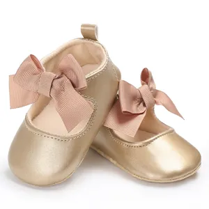 여자 드레스 부드러운 밑창 패션 활 신발 골드 크리스마스 메리 제인 신발 캐주얼 워킹 신발 0-1 세 어린이