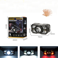 Mini Linterna LED Recargable por USB, Linterna Frontal con Sensor de Movimiento para Deportes al Aire Libre, Pesca, Camping, Correr y Trabajo