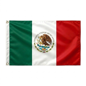 Bandera de México 3x5 pies - 100% Poliéster Resistente, Ojales de Latón, Doble Costura, Para Exteriores y Fiestas Patrias - Product Image 1