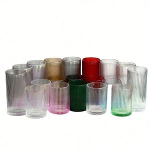 Eco Friendly Reusable Modern Simple <b>Teacup</b> Household Smoothie Cup Vertical Stripes Drinking <b>Glass</b> Cup Coffee Cup 250ml/360ml - Product Image 5