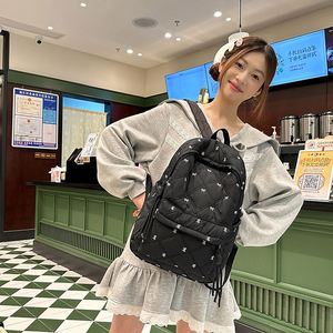 Cute Bow Girl's Junior High College Student <b>Backpack</b> Female Soft Quilting Lightweight Travel for Women - Product Image 4