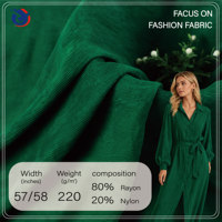 Tissu tissé texturé froissé de poids moyen 80 % rayonne 20 % nylon, motif uni, style simple pour manteaux/vestes et robes pour femmes