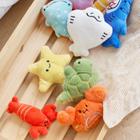 Peluche de chien doux de la série Ocean mignon petits jouets à mâcher pour chiot en peluche avec couineurs