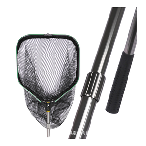 Selco mer pêche à la mouche filet à main flottant en caoutchouc enduit poisson atterrissage pliable conception télescopique - Product Image 1