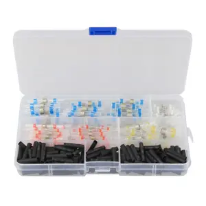 120PCS Waterproof Solder Butt Connector Kit Insulated Automotive Marine Electrical Wire Terminals with Black Tubing