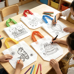 Bolsa de Compras de Tela No Tejida para Niños, para Dibujar y Pintar, Reutilizable y Ecológica, Kits de Arte y Manualidades - Product Image 2