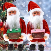 Figurine de Noël en peluche, grand-père grimpeur de cheminée, avec musique, jouet cadeau pour l'escalade sur échelle et corde