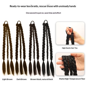 Cola de Caballo Sintética Trenzada, Estilo Espiga de Pescado, Trenza Boxeadora, Estilo Vendaje, Extensión de Cabello con Rastas - Product Image 2