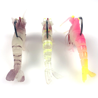 Leurre de pêche aux crevettes souples pêche au plomb coulant coloré leurre de crevette souple avec crochets lumineux UV crevette leurre de pêche souple