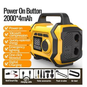 <span class=keywords><strong>Chargeur</strong></span> de batterie de voiture portable tout-en-un 12V avec <span class=keywords><strong>compresseur</strong></span> <span class=keywords><strong>d</strong></span>'<span class=keywords><strong>air</strong></span> <span class=keywords><strong>et</strong></span> <span class=keywords><strong>démarreur</strong></span> <span class=keywords><strong>d</strong></span>'urgence avec gonfleur de pneus - Product Image 1