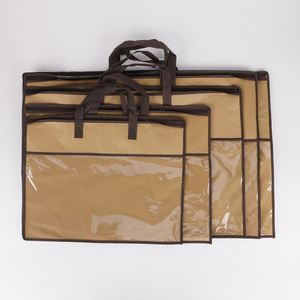 Sac de rangement sous lit pour couettes et oreillers, avec fermeture éclair et fenêtre transparente, en non-tissé, anti-poussière - Product Image 4