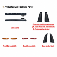 Kit de conversion de pare-chocs avant et arrière style GT500 pour Ford Mustang 2010-2014 avec jupes latérales de capot