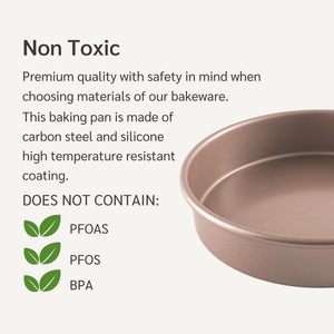 Molde para Hornear Pasteles de Acero al Carbono Resistente al Calor, 0.6mm, Fondo Desmontable, Revestimiento Antiadherente, Ecológico, Apto para Lavavajillas, para Cocina - Product Image 4