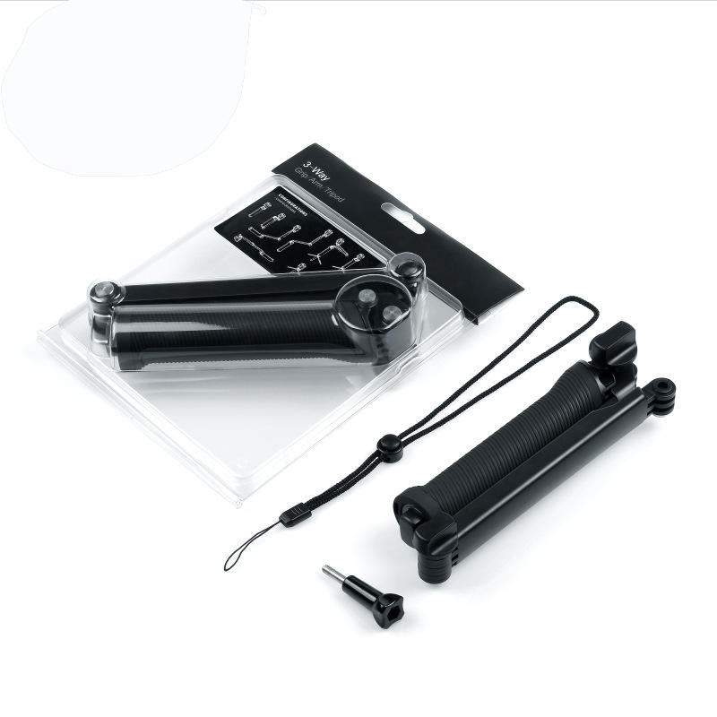 HONGDAK Hot Selling 3-way Grip Arm Foldable Selfie-stick Extension Monopod Silicone Handle Tripod for GoPro Action Cameras