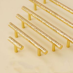 锤击黄铜金色手柄黄铜拉门家具五金橱柜抽屉手柄 - Product Image 1