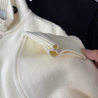 Pull tricoté décontracté et chaud pour homme, 100 % coton, beige pierre, avec patch brodé, style hiver
