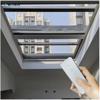 Sistema de Techo Americano Moderno, Ventana de Techo Automática para RV, Ventana Corredera de Aluminio Inteligente, Doble Vidrio Templado, para Villa o Sótano