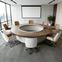 Table de conférence moderne de 79 à 256 pouces de large (6,5 à 21,5 pieds) pour 6 à 20 personnes avec structure en acier