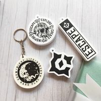 Cadeaux promotionnels, souvenirs, porte-clés en mousse PVC écologique personnalisés, forme personnalisée, en acier inoxydable, impression par transfert thermique