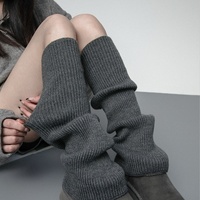 Ensemble de chaussettes amples pour femme en acrylique jacquard tricoté, respirantes et antibactériennes, avec revers au-dessus du genou, chaudes pour l'hiver