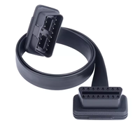 Cable de Extensión OBD2 de 16 Pines Macho a Hembra, Cable Plano Totalmente Alimentado, Herramienta de Diagnóstico ECU, Cable de Extensión para Computadora de Auto